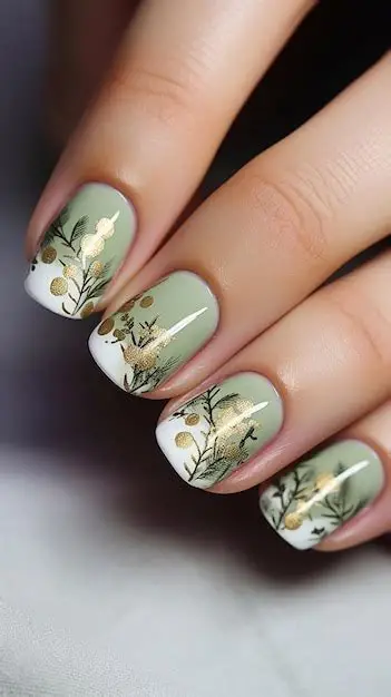 Olive Green Almond Nail Ideas 