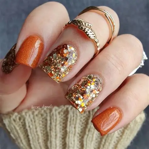 Burnt Orange Almond Nail Ideas 