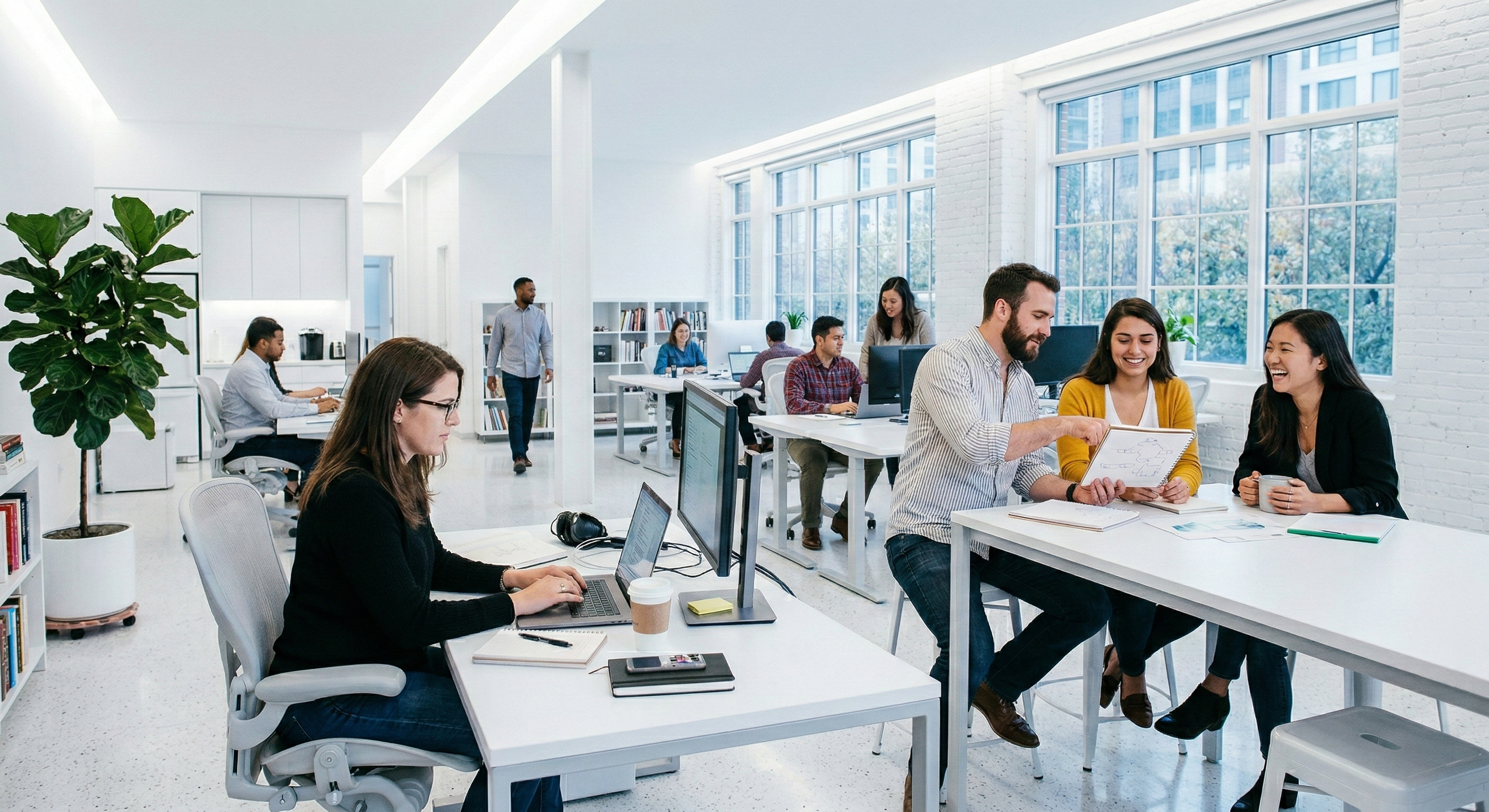 金鍏電子辦公室智慧照明模擬場景，呈現色溫與光源輸出調整效果