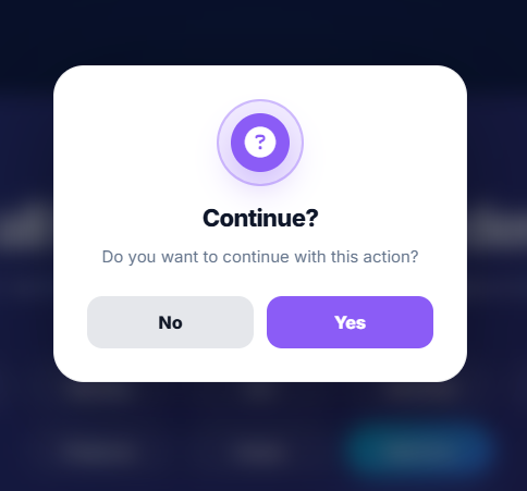 KAlert Web Dialog Question Dialog