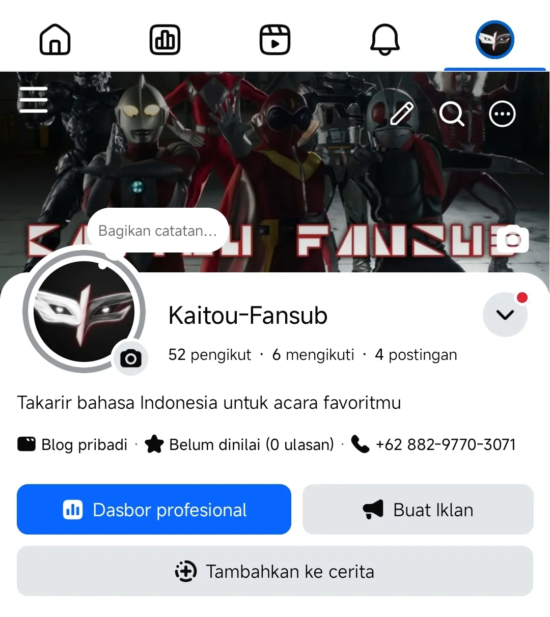 Halaman Baru Facebook Kaitou Fansub