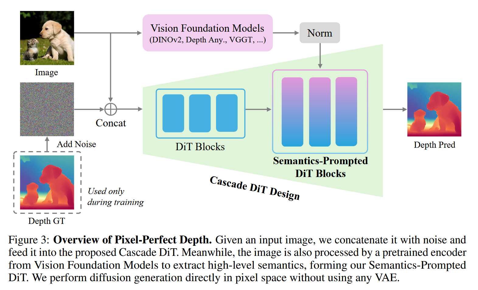 Figure 3: Overview of Pixel-Perfect Depth
