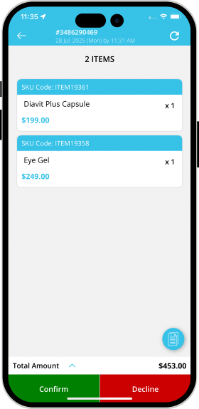 Store Order Confirmation