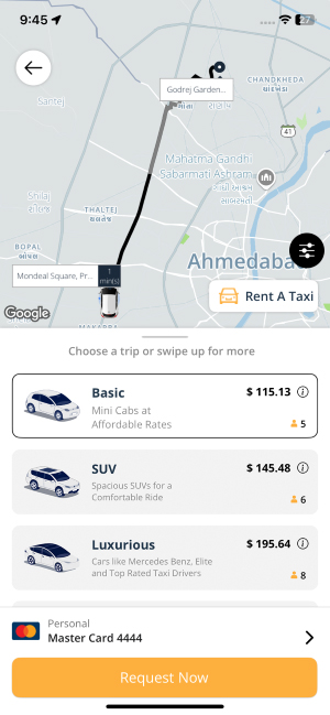 taxi booking request