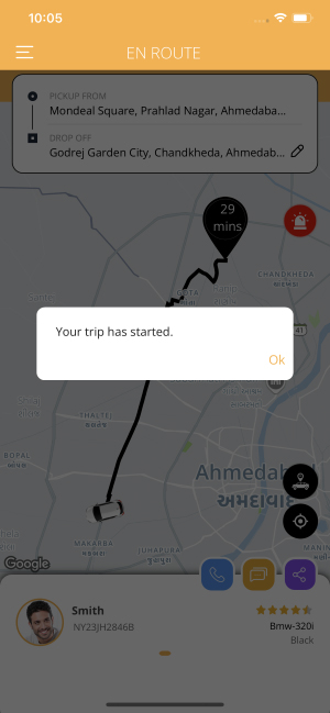 driver start trip & complete