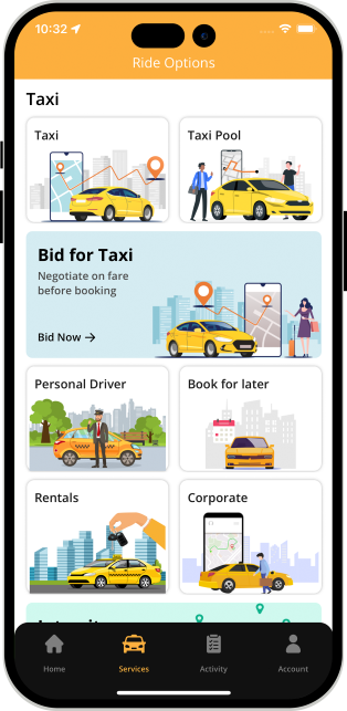 taxi booking app features