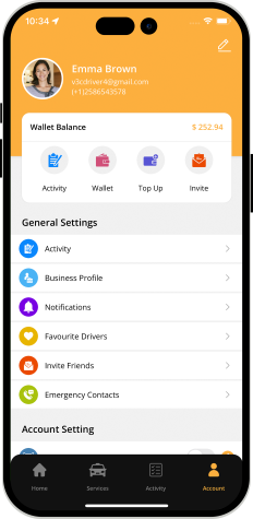 components of Lyft clone app