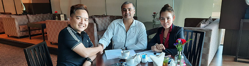 product discussion with client