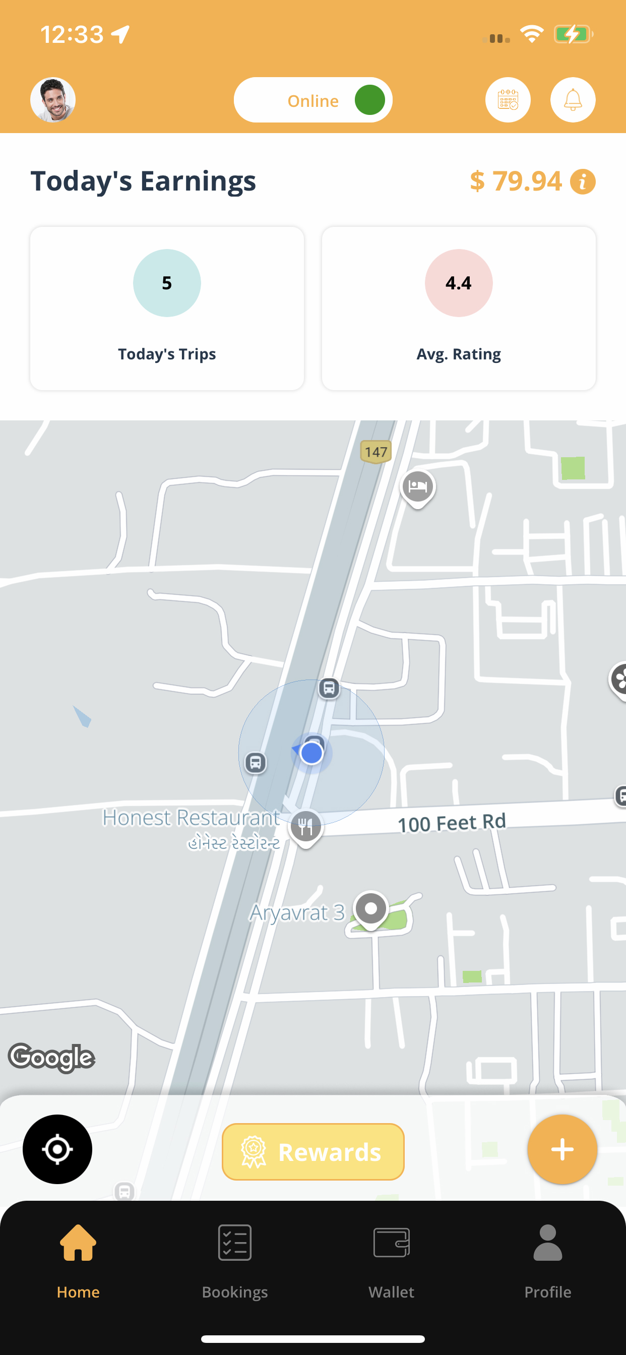 driver today's earning