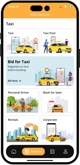 taxi booking app features