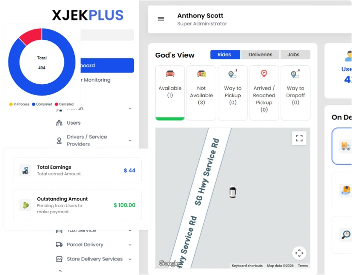 Gojek clone admin panel