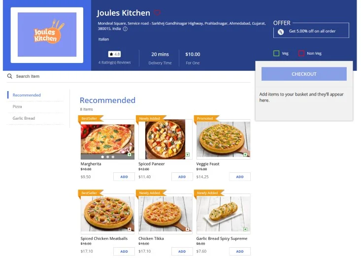 Food Store Item List View