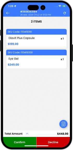 Store Order Confirmation