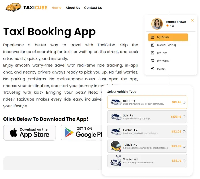 Uber clone web panel