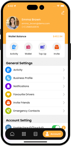 components of Lyft clone app