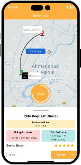 taxi app in RTL language