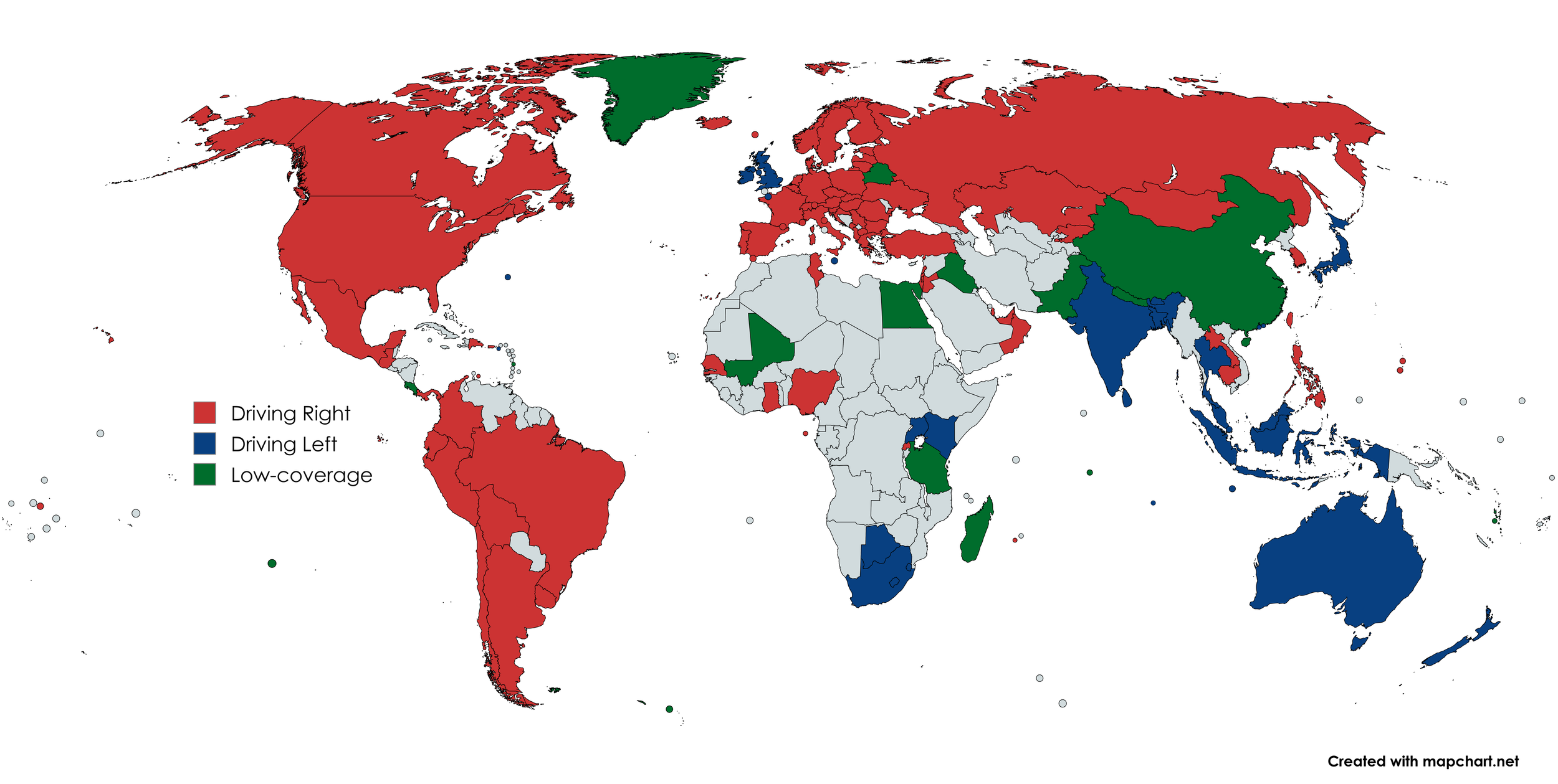 世界道路通行方向地圖