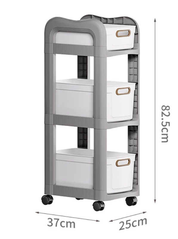 Gray Storage Rack Shelf Metal Wall Mount 3-Layer
