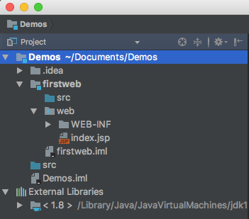 新建完成后的web项目