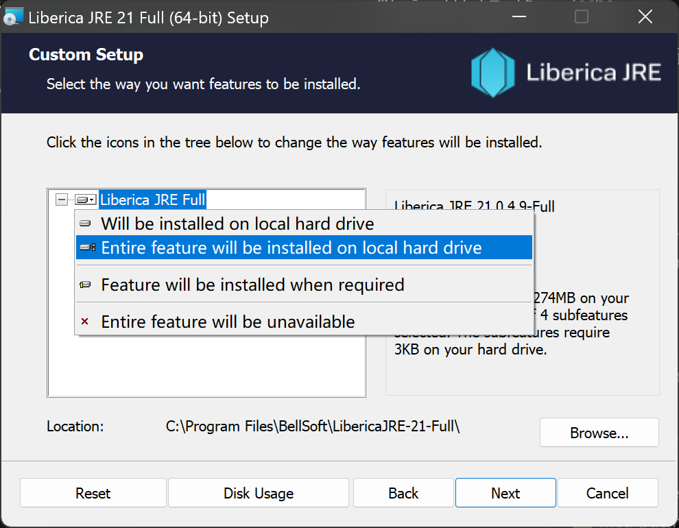 Windows Java install