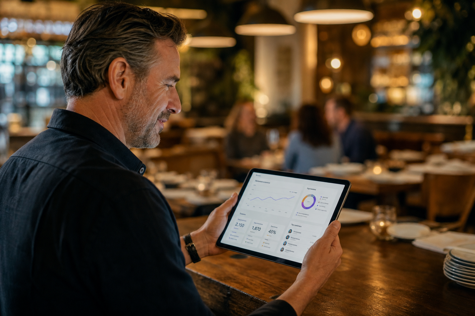 Restaurant owner using loyalty program