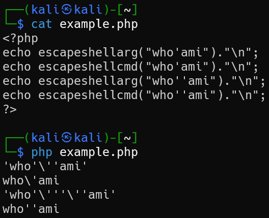 escapeshellarg+escapeshellcmd3