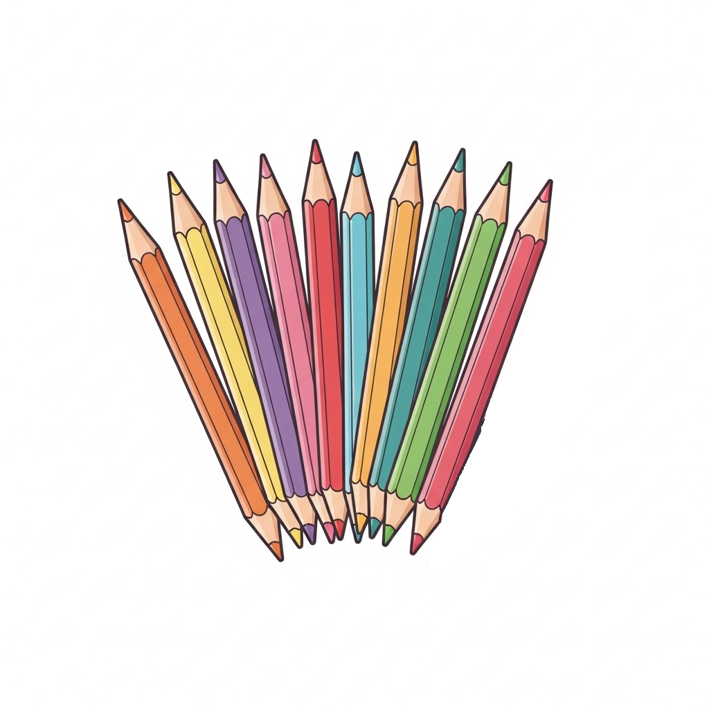 Illustration de dix crayons.