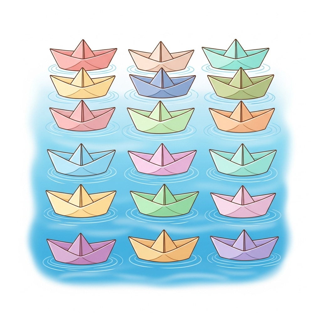 Illustration de dix-huit bateaux.