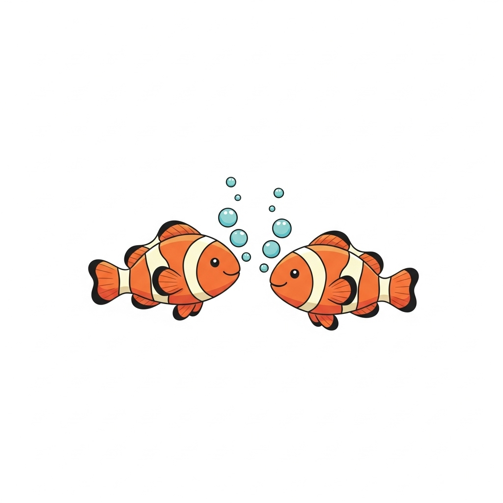 Illustration de deux poissons pour apprendre à compter.