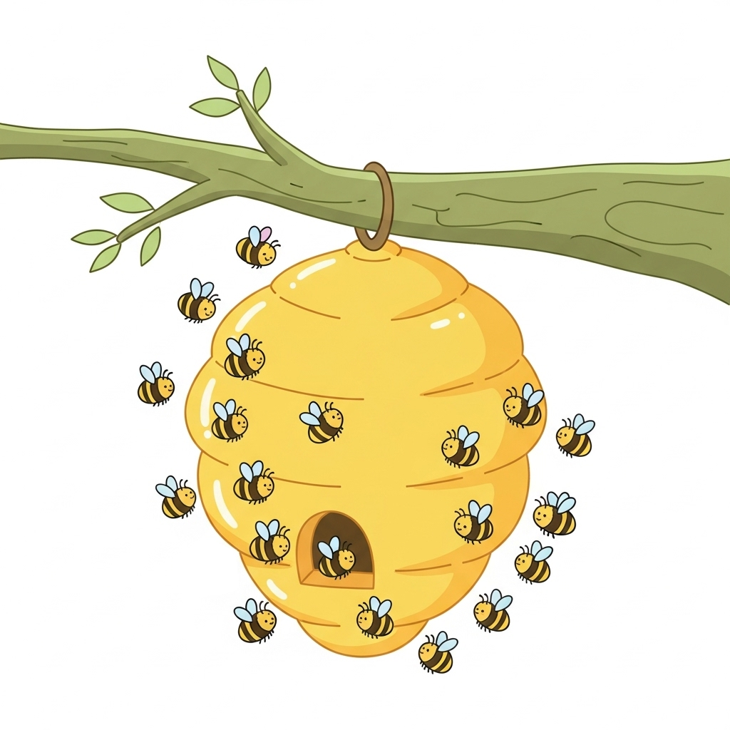 Illustration de vingt abeilles.