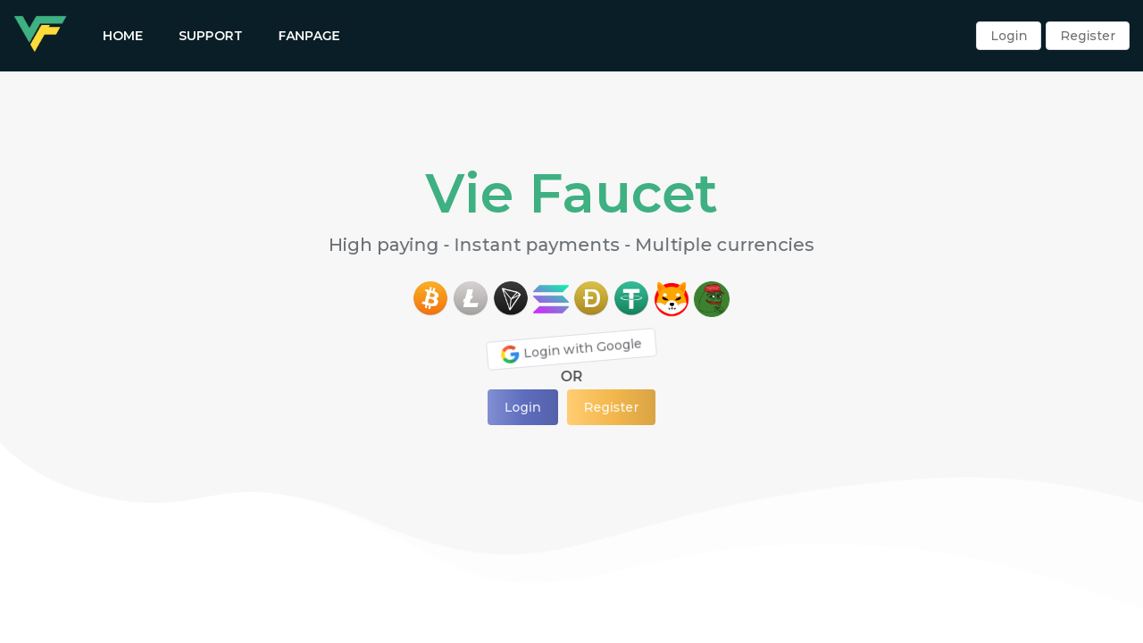 Viefaucet.com Homepage