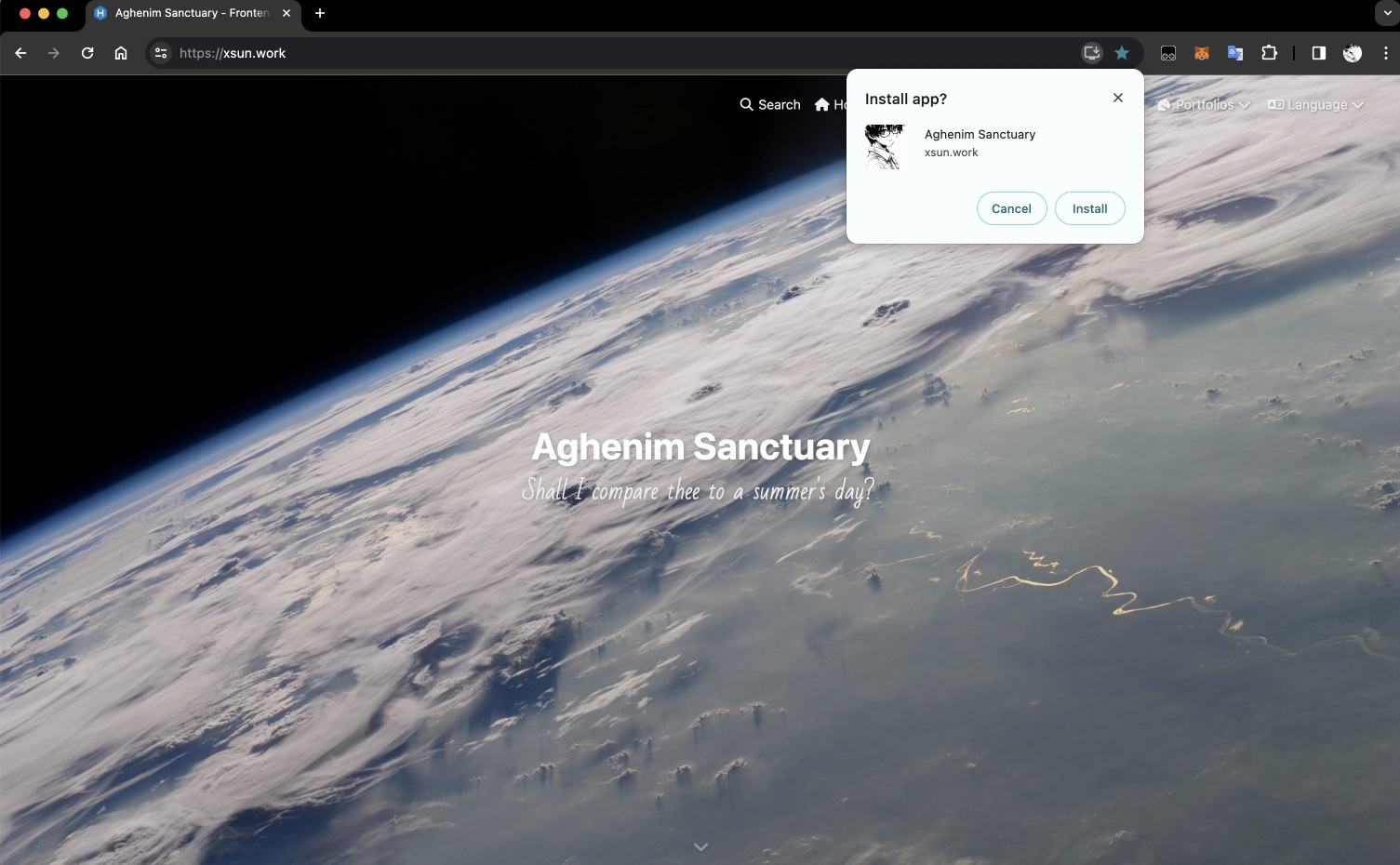 Hexo adds PWA Web App support by Butterfly Theme