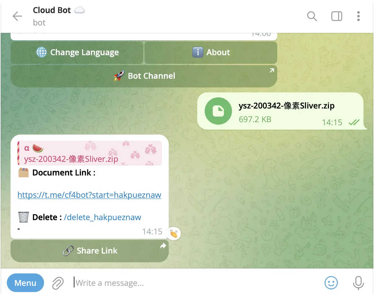 Cloud Bot 文件分享生成鏈接機器人