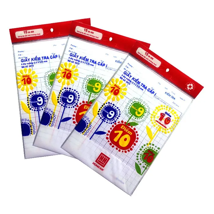 Giấy kiểm tra điểm 10 cấp 1, 4 ôly 4919 (100)