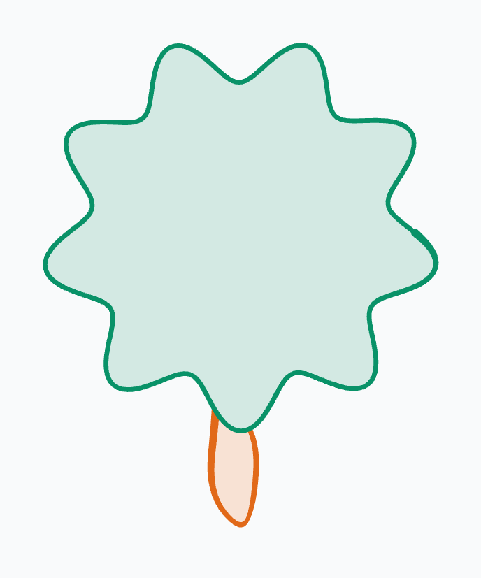 A stylized tree with a wobbly freehand canopy