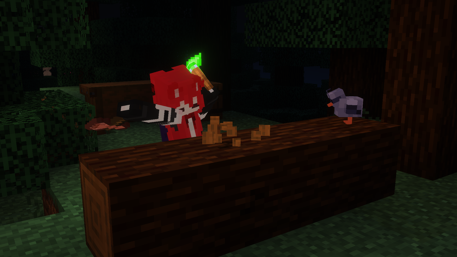 Offhand swap and torch placement banner