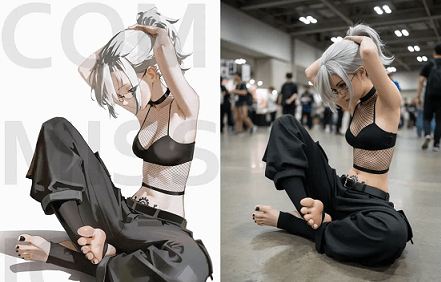 Generate a highly detailed photo of a girl cosplay