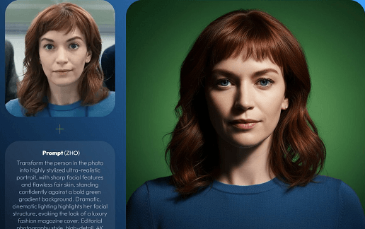 Transform the person in the photo into highly styl