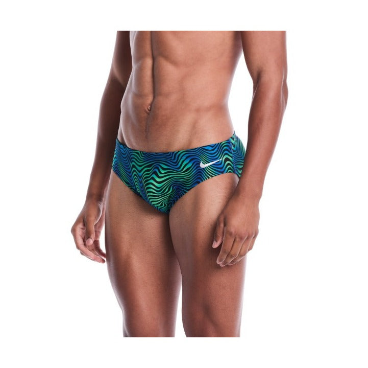 Nike Swim Water Stripe Brief Blue Green, 30