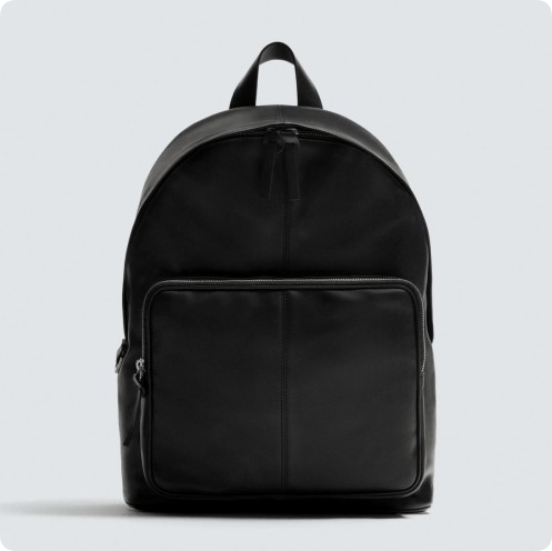 자라 프리미엄 레더 베이직 백팩 정면