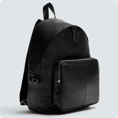 자라 프리미엄 레더 베이직 백팩 측면