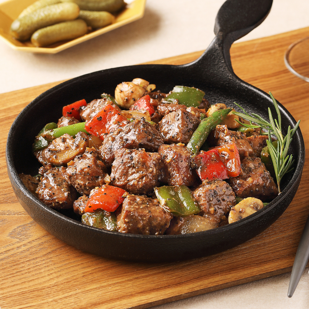 [푸딩팩토리] 푸딩프렙 페퍼갈릭 큐브스테이크 310g 찹스테이크 소고기 간편 밀키트