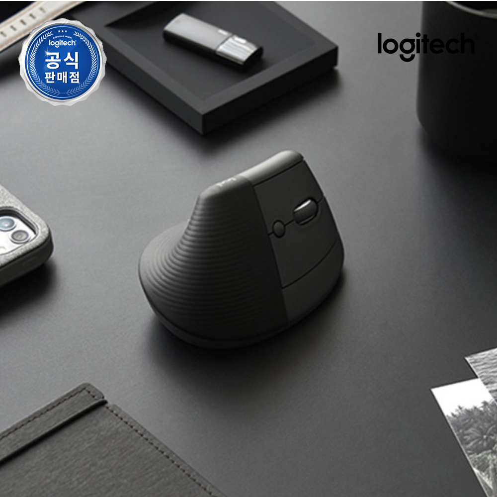 로지텍코리아 LIFT 버티컬 인체공학 무선 블루투스 마우스 그래파이트