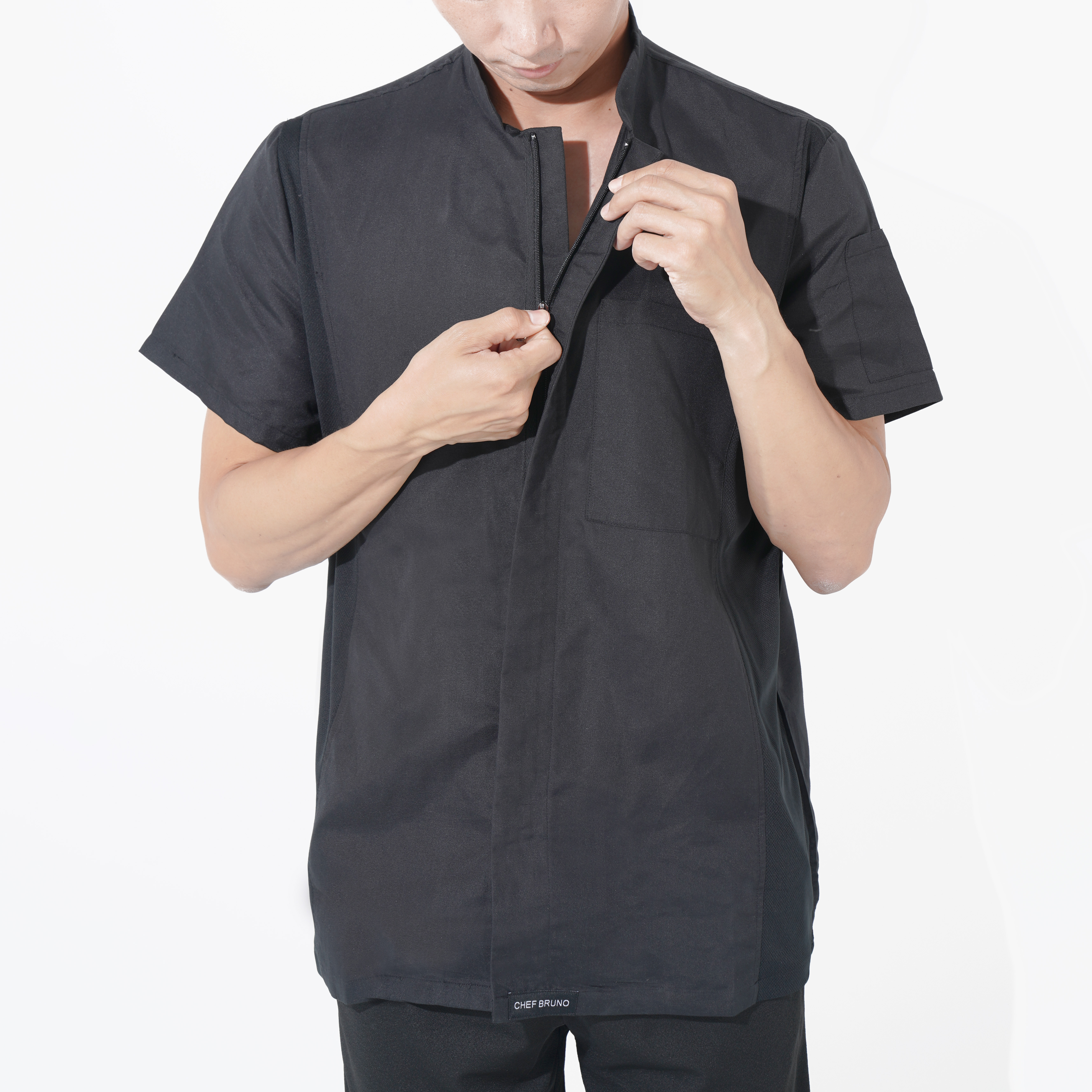 셰프브루노 지퍼 반팔 조리복 쉐프복 주방유니폼 조리사복