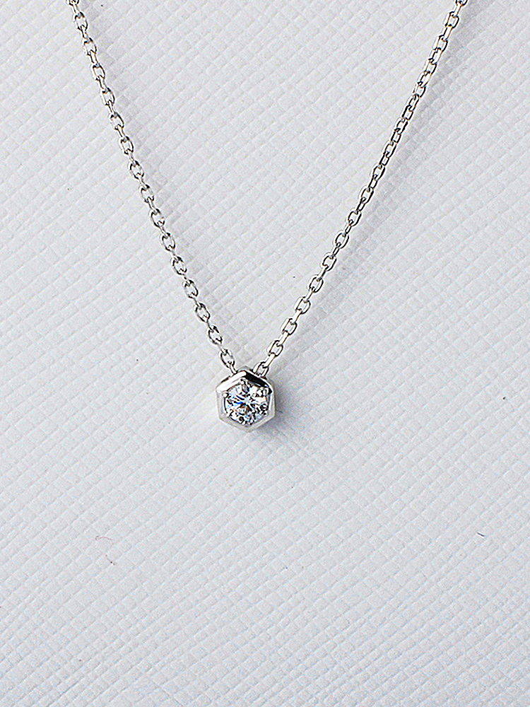 샤밍 1부 다이아 목걸이 육각형 헥사 랩 그로운 심플 선물 데일리 14K 18k 여자