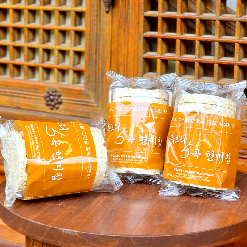 요거트 토핑용 뻥튀기 과자 흑보리 5곡 현미 칩 70g x 4봉