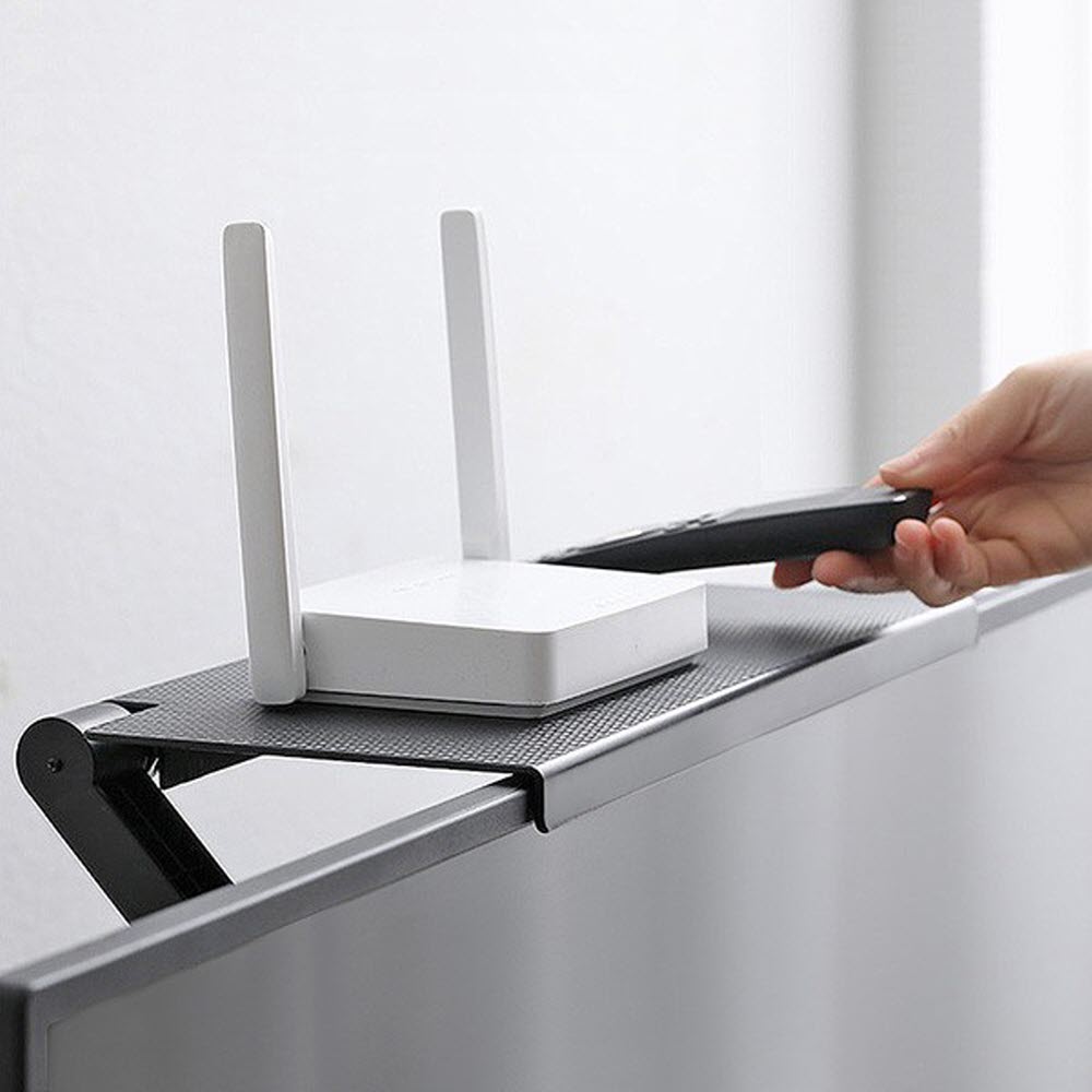 기가지니 거치대 셋탑 박스 숨기기 브라켓 셋톱 TV 모니터 선반 리모콘 공유기