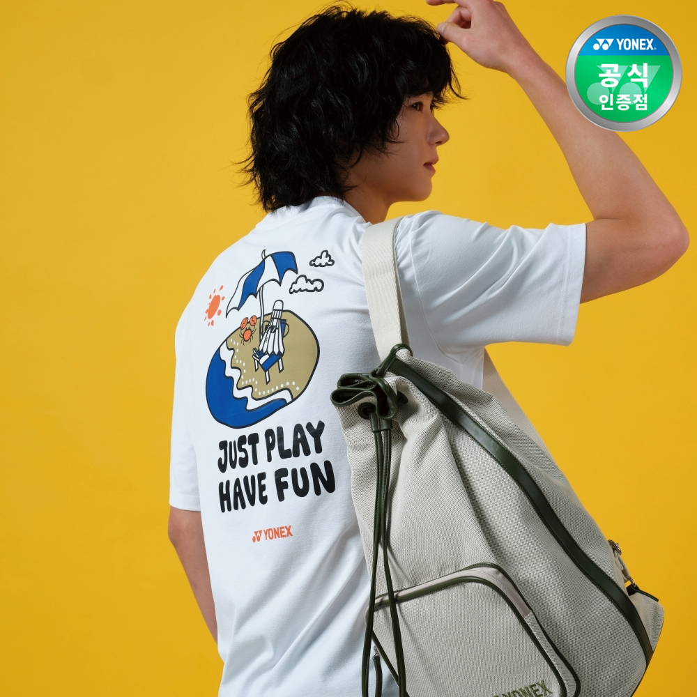 요넥스 251TS041U 배드민턴 오버핏 반팔 티셔츠 남녀공용 데일리웨어 화이트