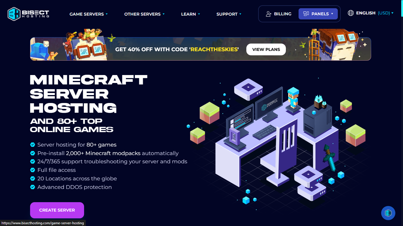 How to set up a Minecraft server on BisectHosting