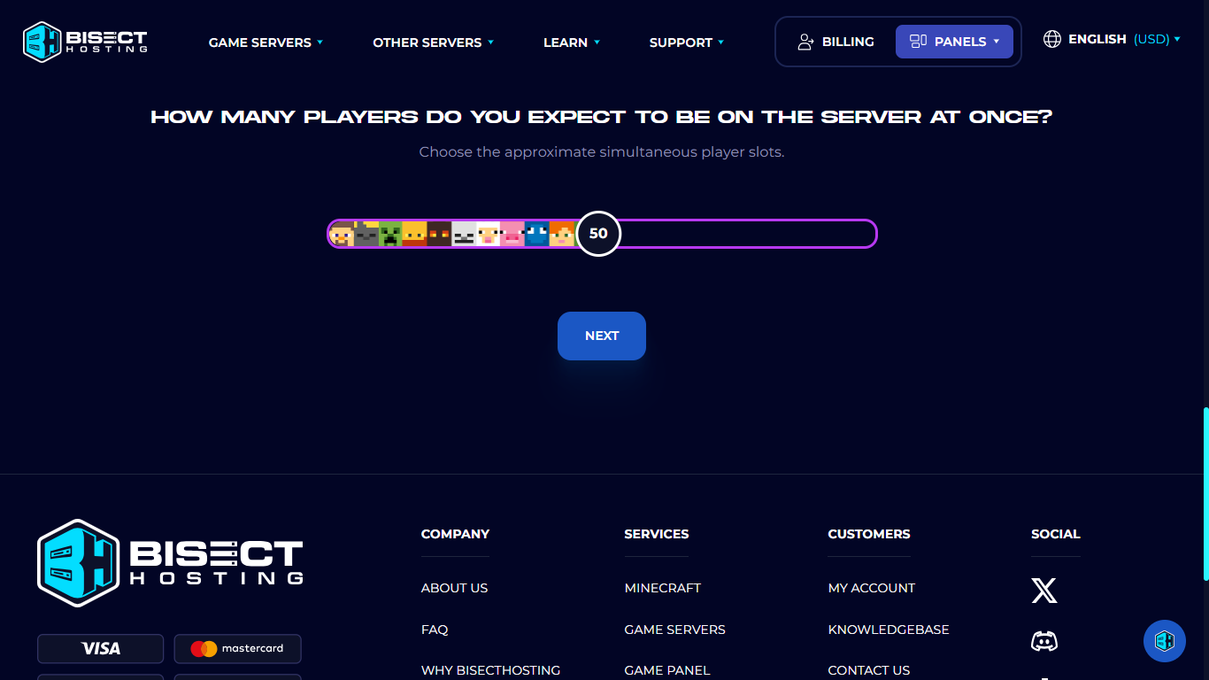 BisectHosting: set any player can join